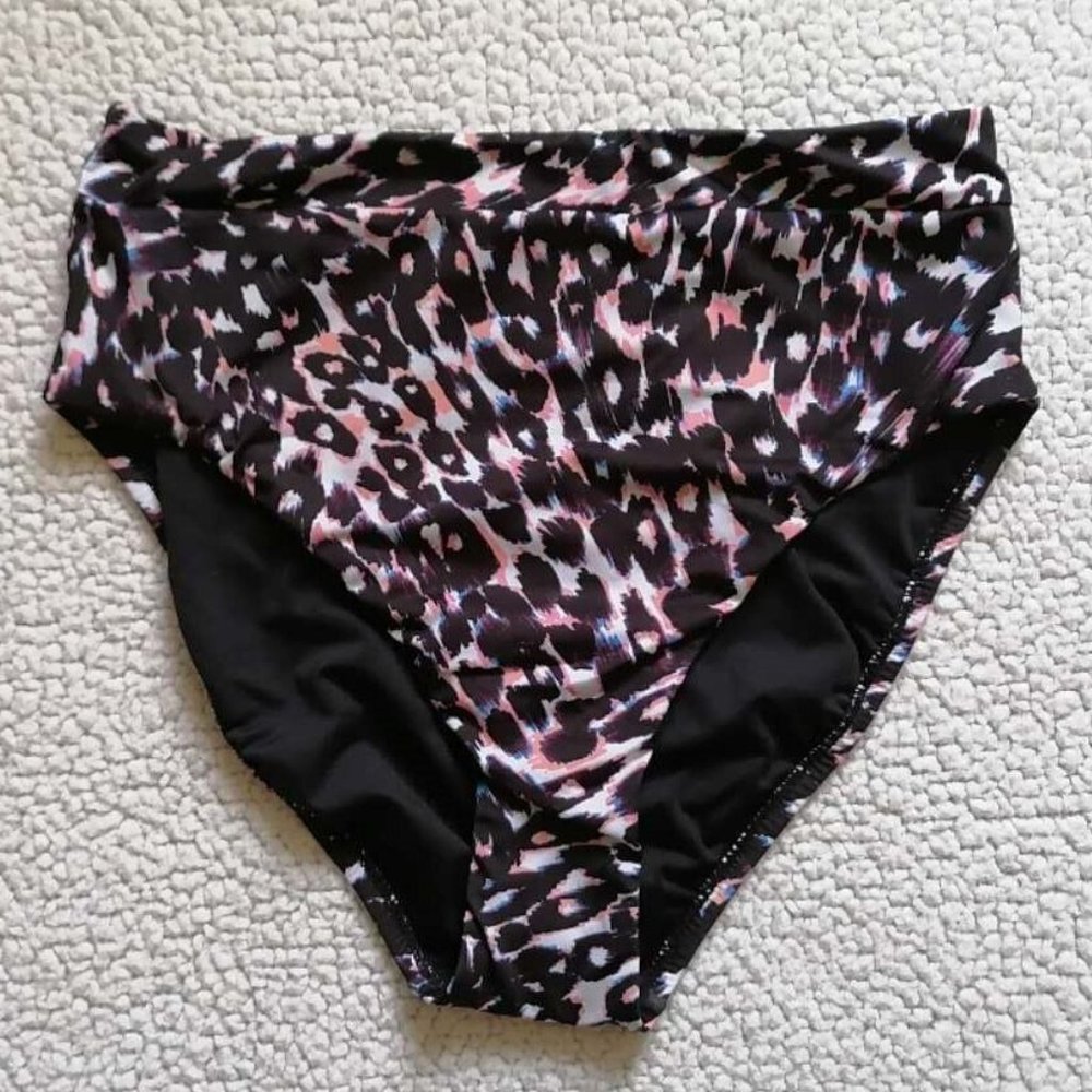 Sanctuary Women’s Leopard Banded High Waist Bikini Bottom, Size S